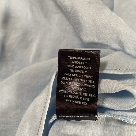 Trixxi Baby Blue Short Sleeve Ruffle Dress Size L - Picture 12 of 12